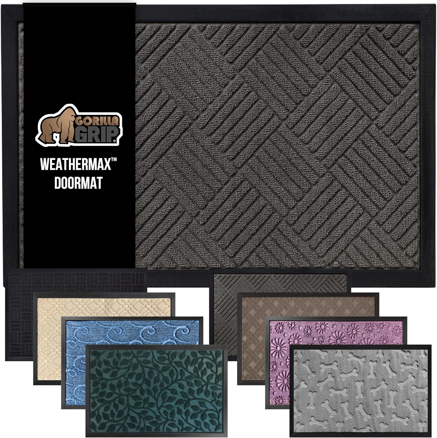GORILLA GRIP WeatherMax All-Season 100% Waterproof Doormat